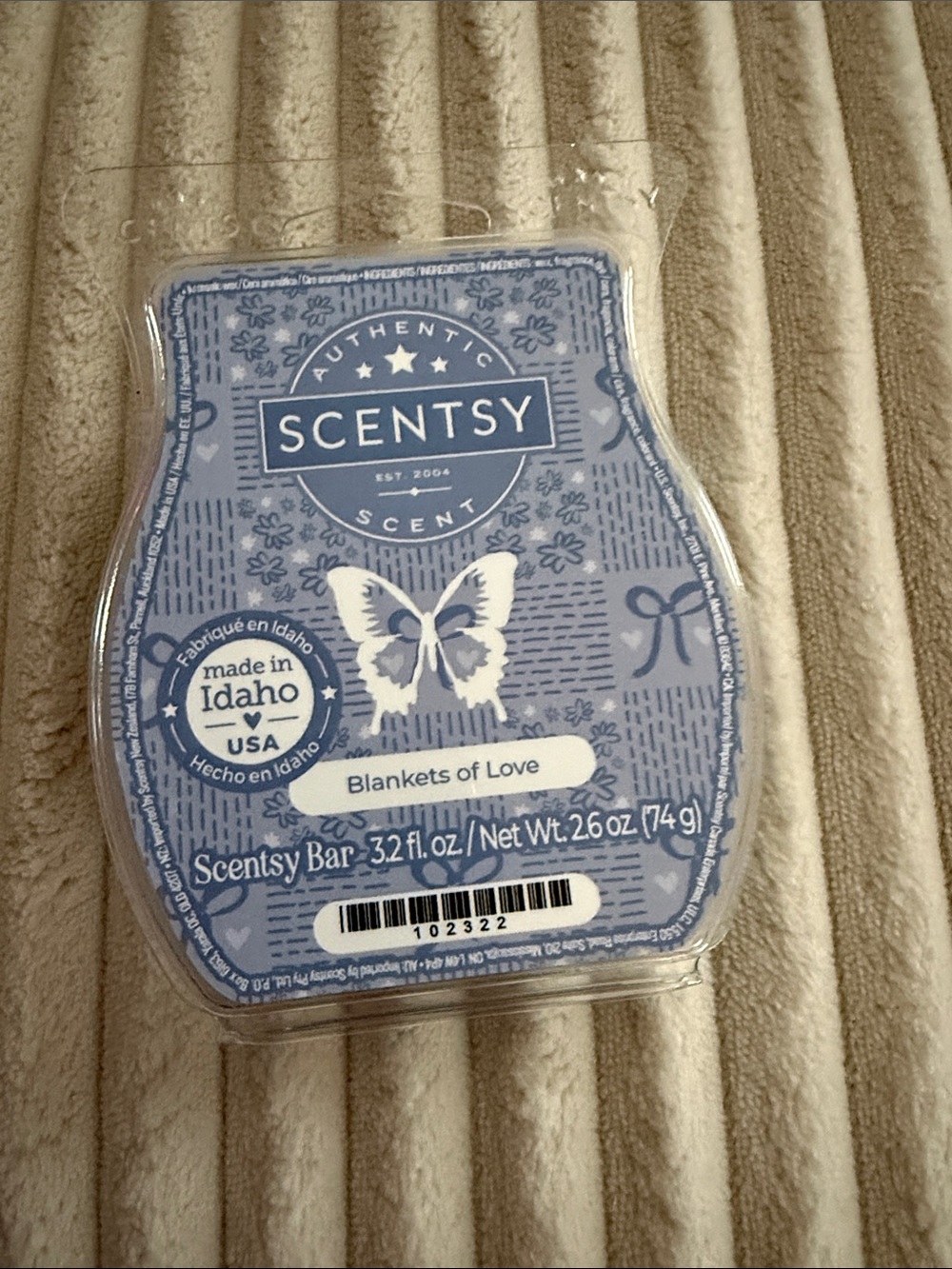 Scentsy Blankets of Love Wax Bar